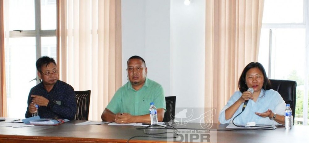 Advisor for Industries and Commerce, Hekani Jhakhalu speaking during the DPDB meeting on July 10.